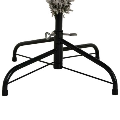 С изкуствено коледно дърво Зелен и бял 210 cm PVC и метал