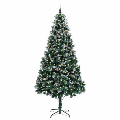 С изкуствено коледно дърво с 300 LED светодиода Зелен 240 cm