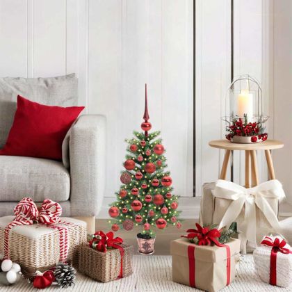 Коледно дърво с 150 LED светодиода с поставка Зелен 65 cm ПЕ