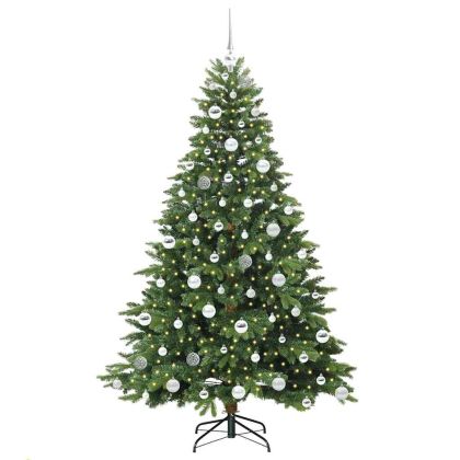 С изкуствено коледно дърво с поставка Зелен 180 cm PE и PVC
