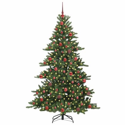 Изкуствено коледно дърво с хингед с поставка Зелен 180 cm ПВЦ