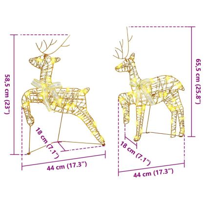 LED елени с 180 LED светодиода 6 pcs Златист PET