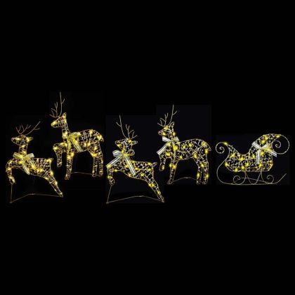 LED елени с 40 LED светодиода 5 pcs Златист PET