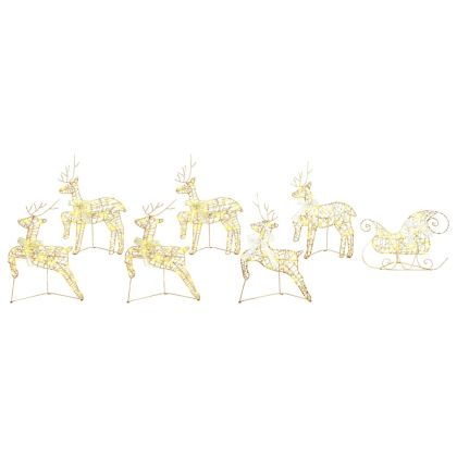 LED елени с 40 LED светодиода 7 pcs Златист PET