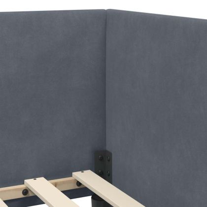 Ъглова рамка за легло с таблото Тъмен сив 80 см x 200 см Кадифе