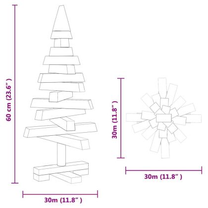 Коледни Дървета с поставка Кафяво 60 cm Борово дърво масив