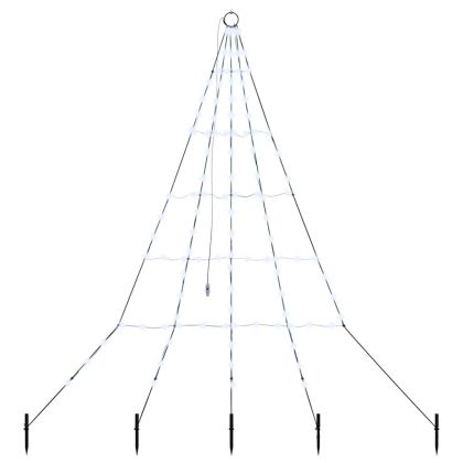 LED коледна елха с колчета за земя Хладно бяло 182 см Метал