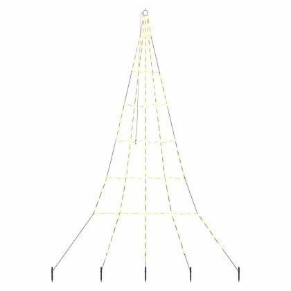LED коледна елха с колчета за земя Топло бяло 306 см Метал