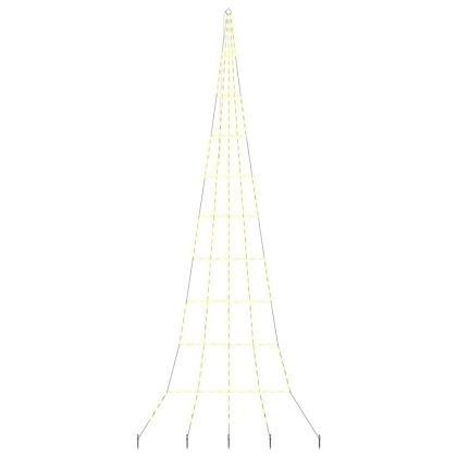 LED коледна елха с колчета за земя Топло бяло 511 см Метал