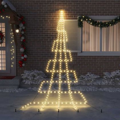 LED коледна елха с колчета за земя Топло бяло 511 см Метал