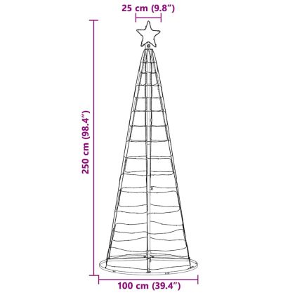 LED Коледна Елха с 390 LED светодиода Хладно бяло 250 cm Желязо