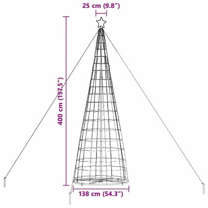 LED Коледна Елха с 800 LED светодиода Топло бяло 400 cm Желязо