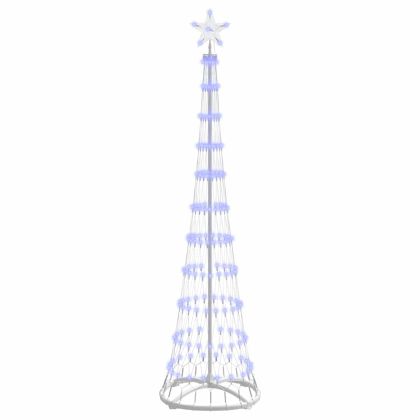 LED Коледна Елха с поставка Синьо 51 х 51 х 190 см Метал