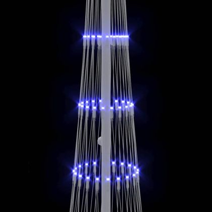 LED Коледна Елха с поставка Синьо 51 х 51 х 190 см Метал
