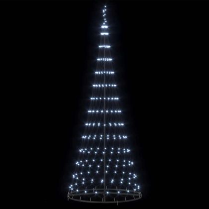 LED Коледна Елха Хладно бяло 100 х 100 х 250 см Метал