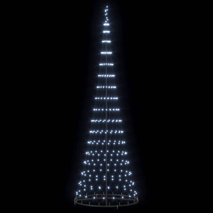 LED Коледна Елха Хладно бяло 100.5 х 100.5 х 302.5 см Метал