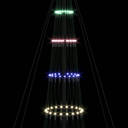 LED Коледна Елха Многоцветен 138.5 х 138.5 х 399 см Метал