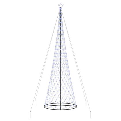 LED Коледна Елха с поставка Синьо 160 х 160 х 500 см Метал