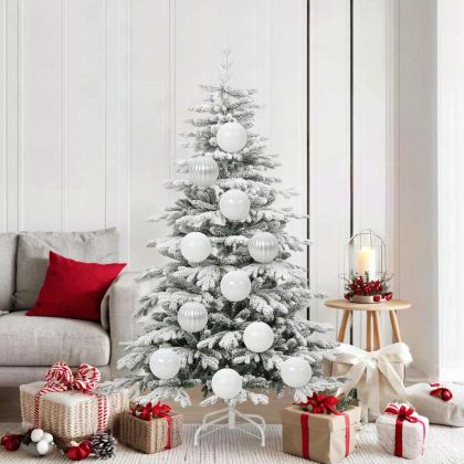 Комплект коледни топки 9 pcs Бяло Пластмаса