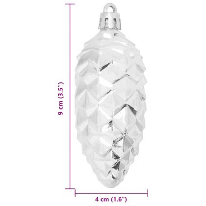 Коледна топка от борови шишарки 40 pcs Сребрист Пластмаса