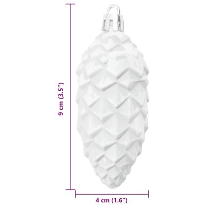 Коледна топка от борови шишарки 40 pcs Бяло Пластмаса