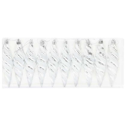 Коледна спирална топка 40 pcs Сребрист Пластмаса