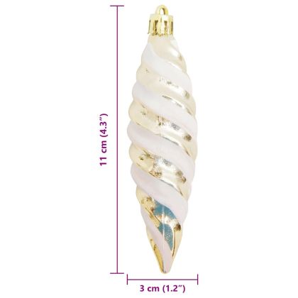 Коледна спирална топка 40 pcs Шампанско Пластмаса