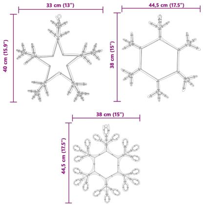 Коледна снежинка с 252 LED светодиода Топло бяло 45 x 38 см ПВЦ