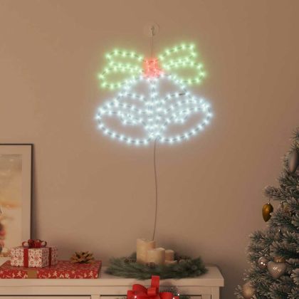 Коледен звънец с 144 LED светодиода Многоцветен 56 x 46 см ПВЦ