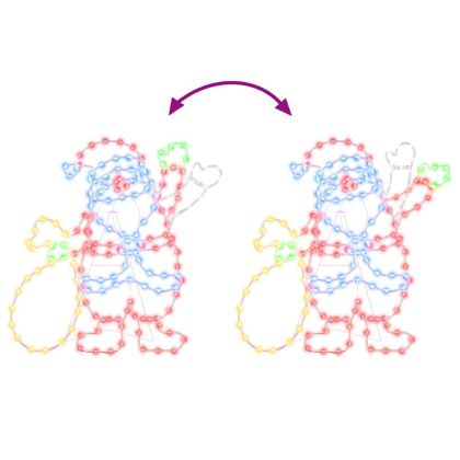 Светлина Дядо Коледа Многоцветен 58.5 x 60 x 1.3 см Желязо