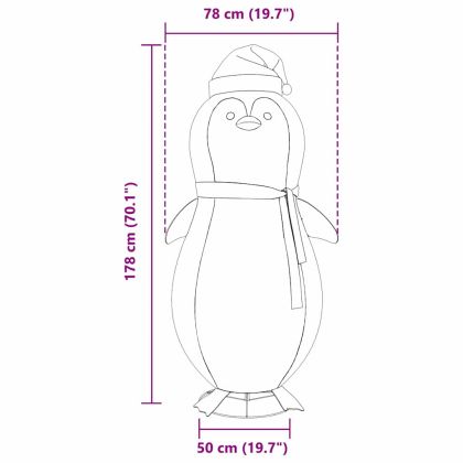 Фигура снежен пингвин Топло бяло 78 x 88 x 180 см текстил