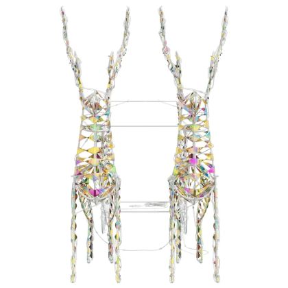 Дядо Коледа, който дърпа шейна Топло бяло 30 x 12 x 54.5 см PET