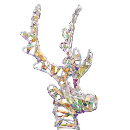 Дядо Коледа, който дърпа шейна Топло бяло 30 x 12 x 54.5 см PET