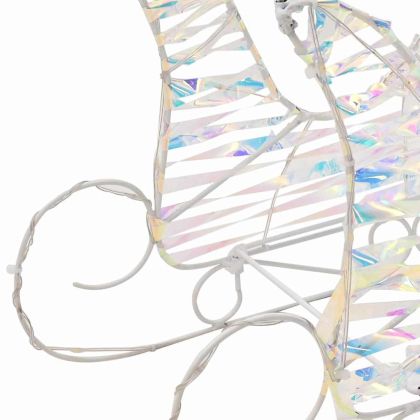 Дядо Коледа, който дърпа шейна Топло бяло 30 x 12 x 54.5 см PET