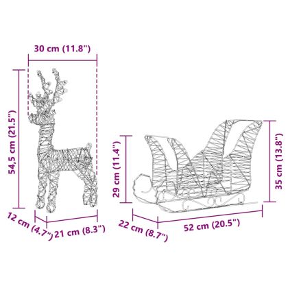 Дядо Коледа, който дърпа шейна Топло бяло 30 x 12 x 54.5 см PET