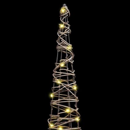 Коледно дърво 3 pcs Топло бяло 20 х 20 х 80 см Ратан