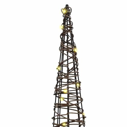 Коледно дърво 3 pcs Топло бяло 20 х 20 х 80 см Ратан