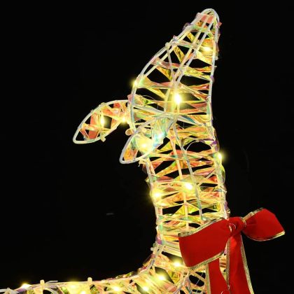 Семейство елени 3 pcs Топло бяло 67 x 26 x 127 см PET