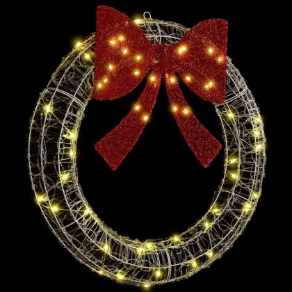 Венец с 60 LED светодиода Топло бяло 76 x 8.5 x 76 см Акрил