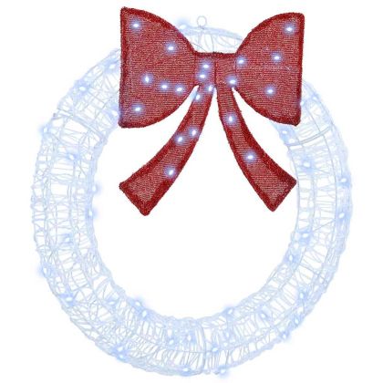 Венец с 60 LED светодиода Студено бяло 76 x 8.5 x 76 см Акрил