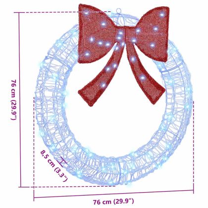 Венец с 60 LED светодиода Синьо 76 x 8.5 x 76 см Акрил
