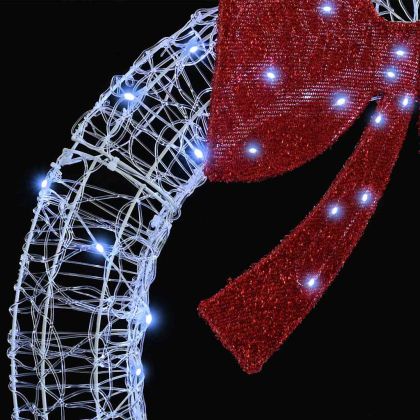 Венец с 80 LED светодиода Студено бяло 92 x 9.5 x 92 см Акрил