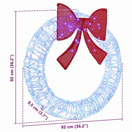 Венец с 80 LED светодиода Синьо 92 x 9.5 x 92 см Акрил