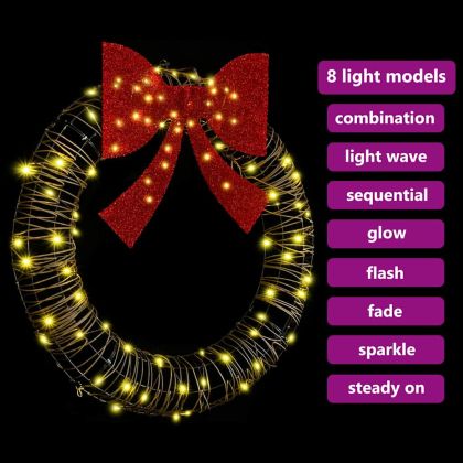 Венец с 80 LED светодиода Топло бяло 90 cm Ратан