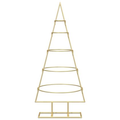 Метално коледно дърво Златист 90 cm Прахово покритие стомана