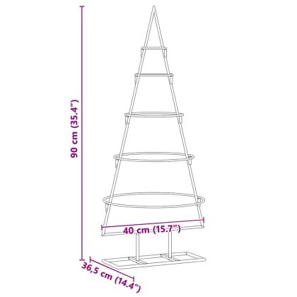Метално коледно дърво Златист 90 cm Прахово покритие стомана