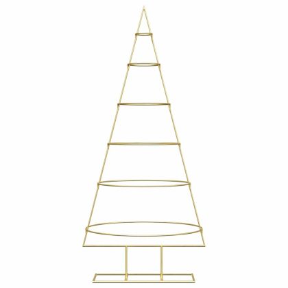 Метално коледно дърво Златист 150 cm Прахово покритие стомана