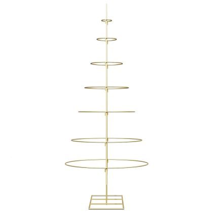 Метално коледно дърво Златист 180 cm Прахово покритие стомана