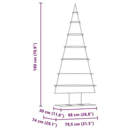 Метално коледно дърво Златист 180 cm Прахово покритие стомана