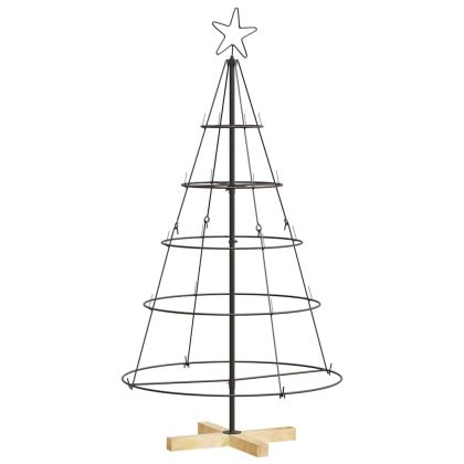 Коледно дърво с конус с поставка Черно 125 cm Стомана